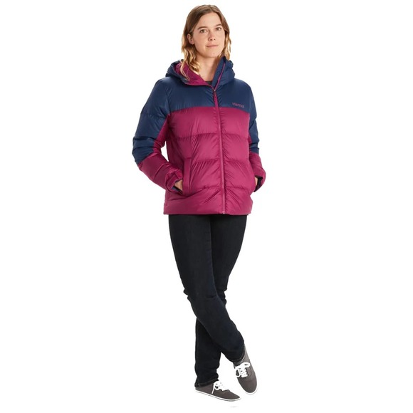 Marmot Hooded Down Jacket Wild RoseArtic Navy M - Picture 2 of 5